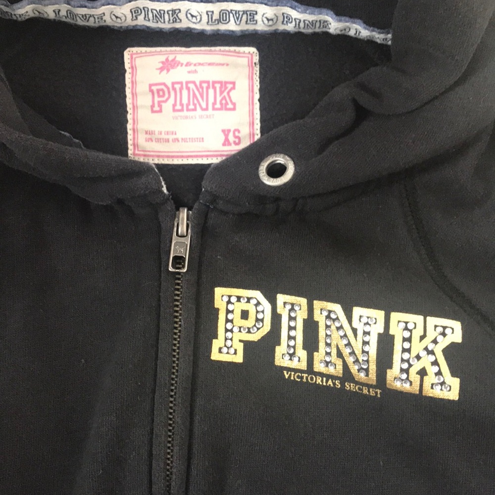 PINK UCLA Zip-up Bling Hoodie - Picture 4 of 5